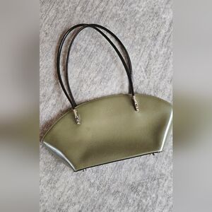 Beijo Patent Leather Olive Green Bag
